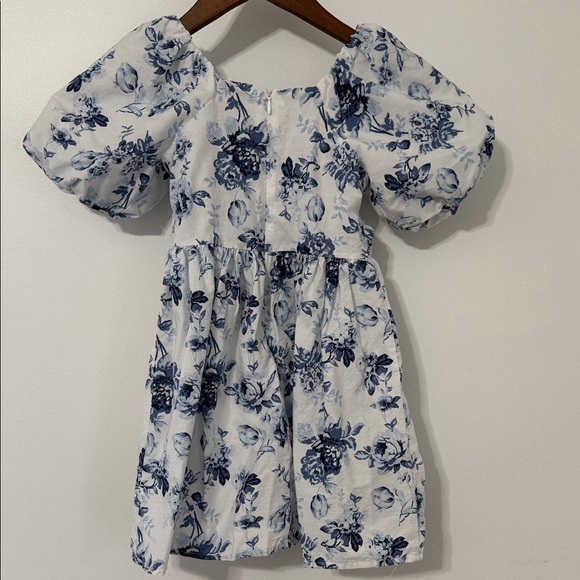 Tahari White and Blue Floral Kids Dress - Picture 4 of 4